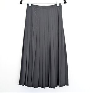80s Vintage William Pearson Elegant Black Lined Pleated Midi Skirt Sz 6/XS/S